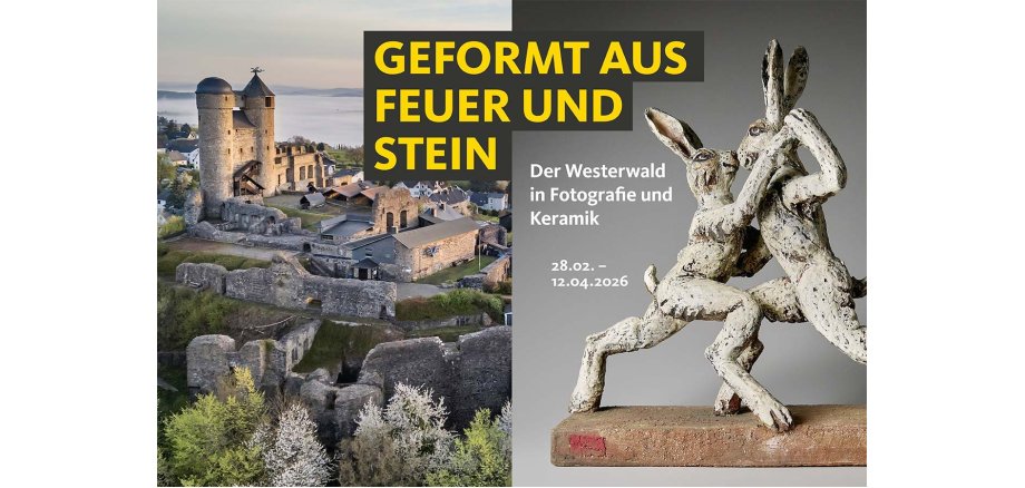 Titelbild der Ausstellung - Geformt aus Feuer und Stein – Der Westerwald in Fotografie und Keramik